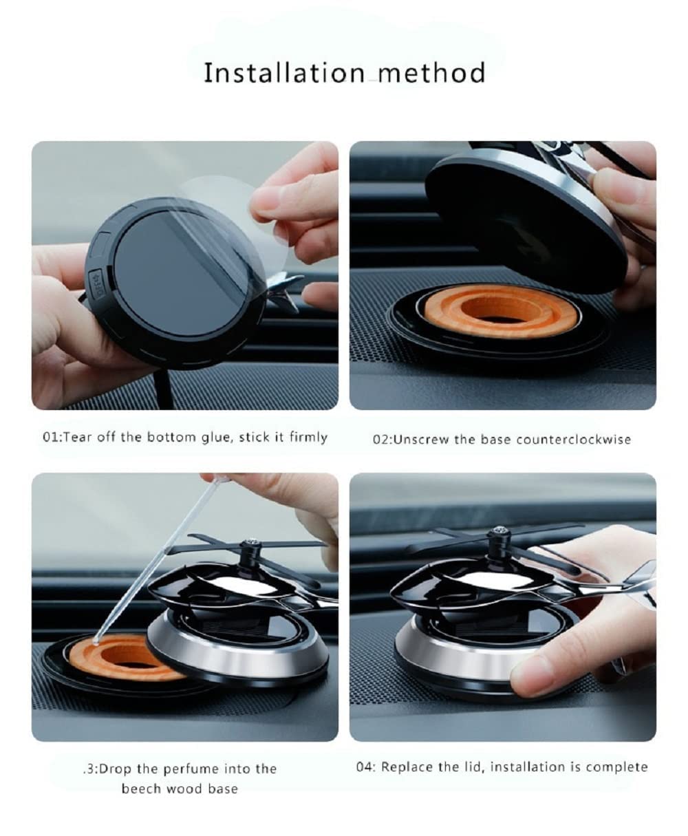 Helicopter Solar Car Air Freshener Aromatherapy Car Interior Decoration Accessories Perfume Diffuser with 360 Degree Rotation for Car Dashboard with Pleasant Fragrance multicolor