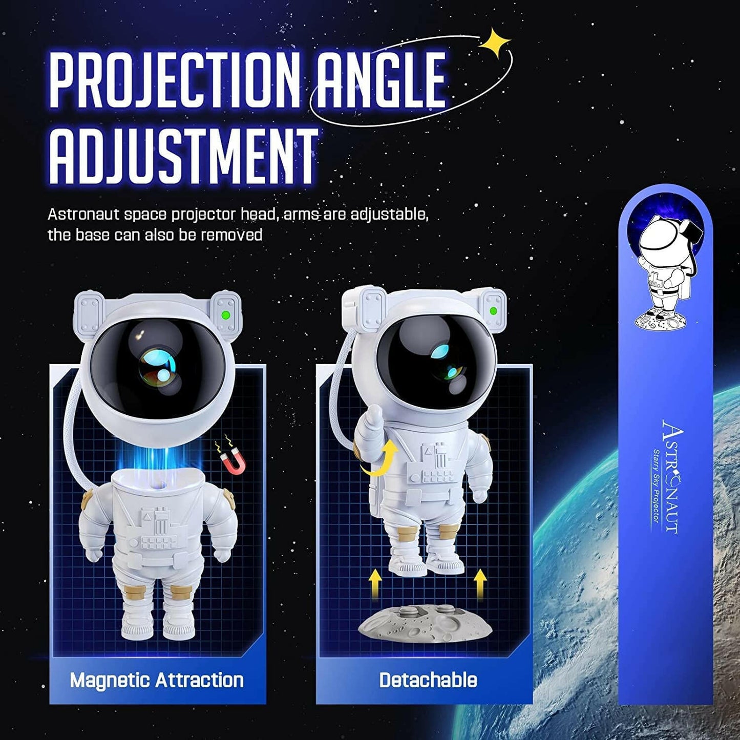 Astronaut Galaxy Projector with Remote Control - 360° Adjustable