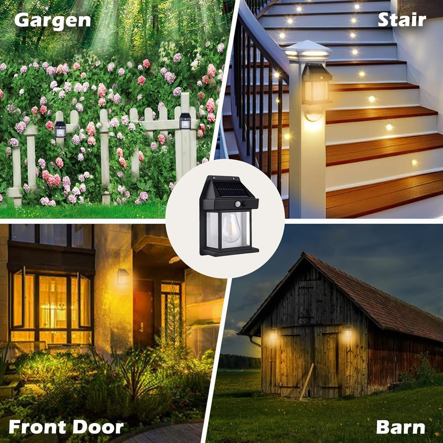 Solar Wall Lights Wireless Solar Outdoor Lights Wall Lights with 3 Modes