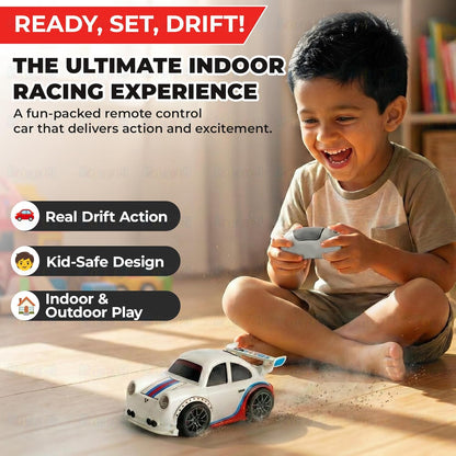 Mini Drifting RC Car | Remote Control Racing Car with LED Lights Sound Effects | 360° Spins Follow and Escape Modes Sensor Control Auto Demo Toy Vehicle for Boys & Girls