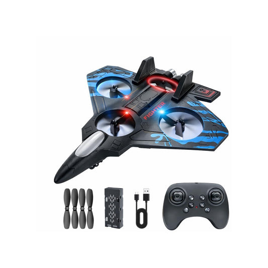 RC Fighter Jet Remote Control Airplane for Kids & Adults 2.4GHz RC Plane Drone Toy with LED Lights 360° Flip, Stunt Roll, Easy to Fly Glider Plane Flying Aeroplane Toy Gift for Boys Girls